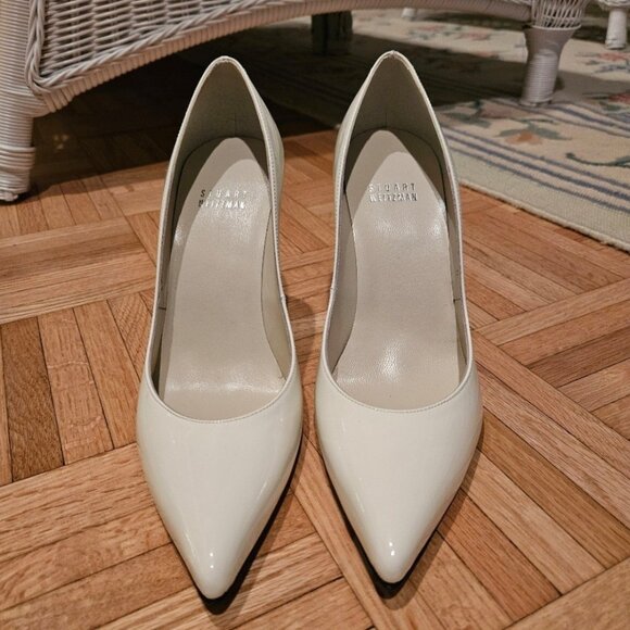 Stuart Weitzman White Patent 4 Inch Heel - Picture 4 of 13